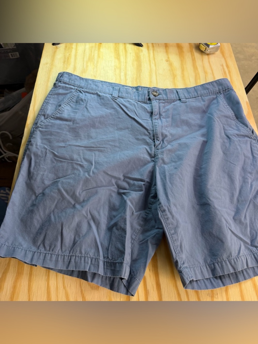 Eddie Bauer Slate Blue Flat-Front Men's Shorts